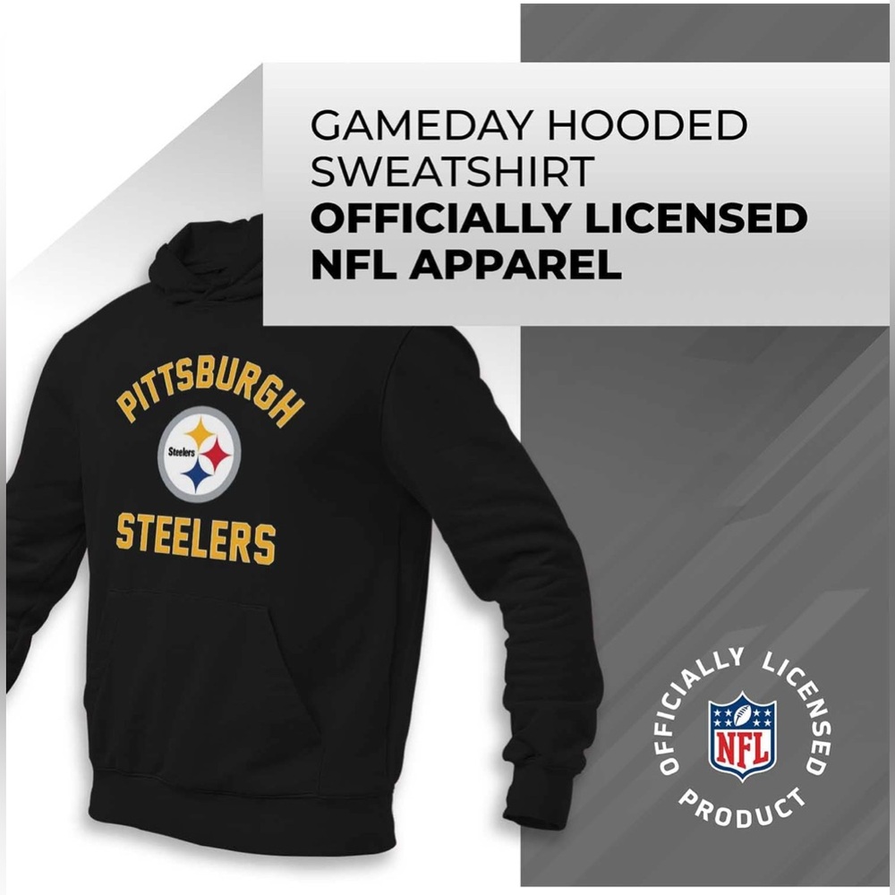 New Pittsburgh Steelers black hoodie sweatshirt - Picture 3 of 5